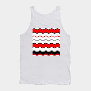 red black white silver grey wavy striped pattern Tank Top